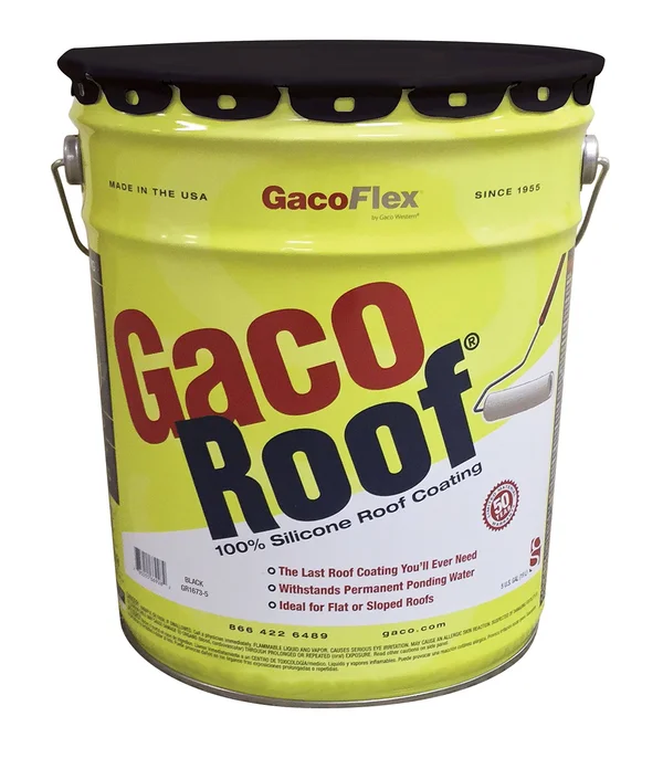 Gaco Roof Silicone Roof Coating 5 Gallon Black