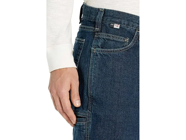 Carhartt Men's Flame Resistant Rugged Flex Jean Relaxed Fit, Deep Indigo Wash, 44x36