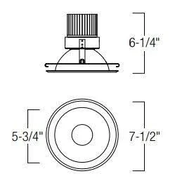 Nora Lighting NRM-611L1235HZW 6 in. Marquise Reflector 1250lm 3500K Haze with White Flange