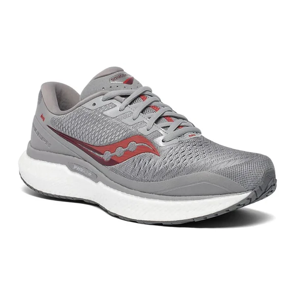 Saucony Men's Triumph 18 Running Shoes - Alloy/Red W, 11.5