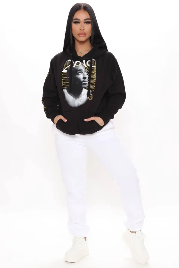 Womens His Judgement 2pac Hoodie in Black Size 2x by Fashion Nova