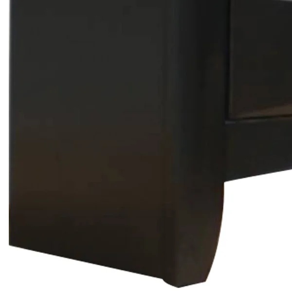 Saltoro Sherpi Three Drawers Wooden Nightstand with Knob Pulls - Black