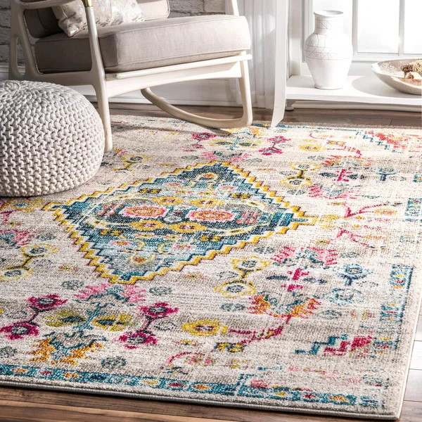nuLOOM Gabbeh Fading Floral Area Rug, 8& x 10&, Ivory
