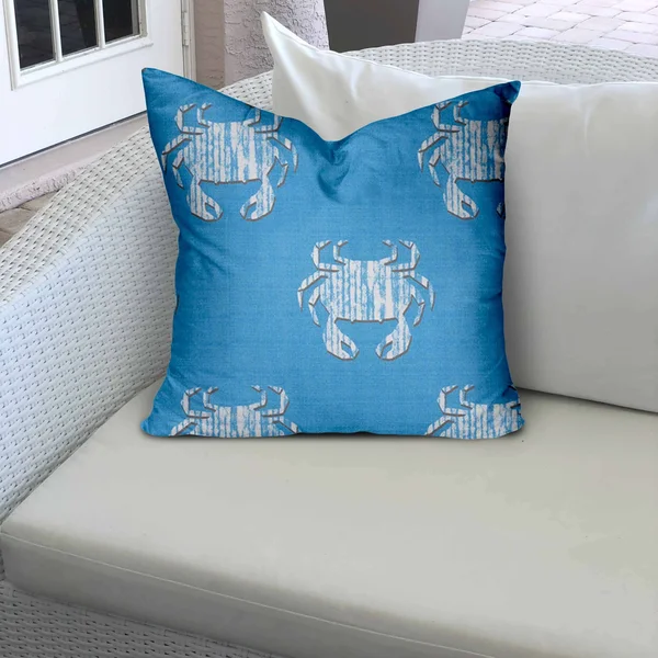 Joita Crabby Indoor Outdoor Soft Royal Pillow Envelope Cover with Insert 24x36 - JOEE2100540B