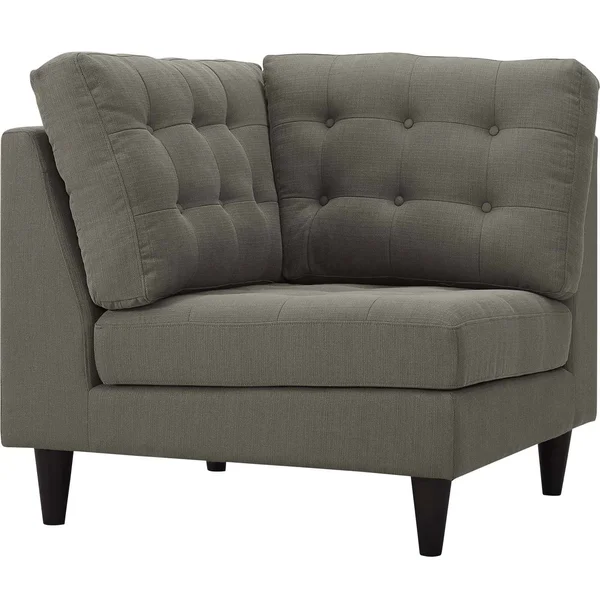 Modway Empress Upholstered Fabric Corner Sofa - Wheatgrass