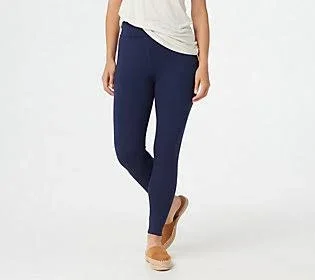 Logo Layers by Lori Goldstein Reg. Knit Pull-On Leggings, Size X-Small, Dark Tide Blue