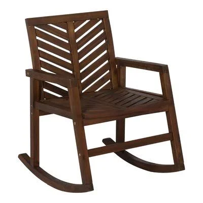 Artidiello Outdoor Chevron Rocking Chair Winston Porter Color: Dark Brown