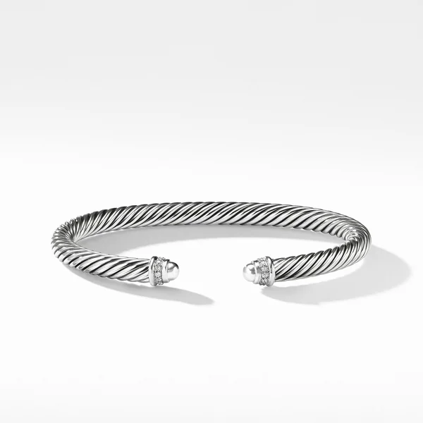 David Yurman Cable Classics Bracelet with Diamonds, 5mm - Silver