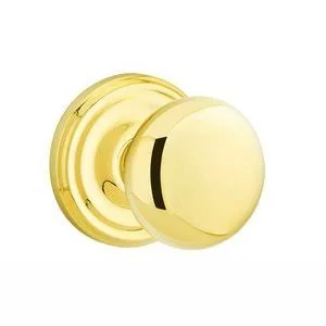 Brass Classic Hardware - Half Dummy Providence Door Knob with Regular Rose in Unlacquered Brass - 8050P.HALF.US3NL - Emtek Hardw