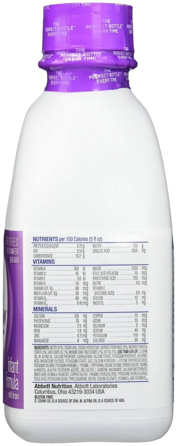 Similac Alimentum Hypoallergenic Formula with Iron, DHA/ARA, Ready to Feed, 1-Quart (Pack of 6)