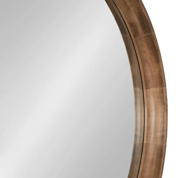 Kate and Laurel Colfax Round Wood Framed Wall Mirror - Natural (30x22 Diameter)