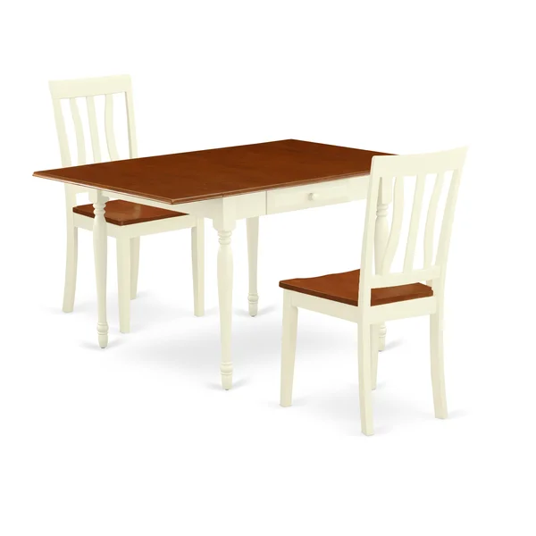 East West Furniture Dining Room Set Buttermilk & Cherry - Mzan5-whi-w