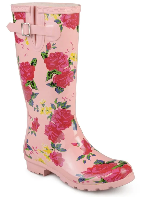Journee Collection Women's Mist Mid Calf Rain Boot, Dot Rubber