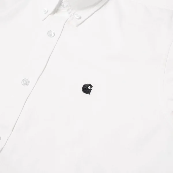 Carhartt WIP Madison Shirt White & Black - White & Black - Small - 100% Cotton - Men's