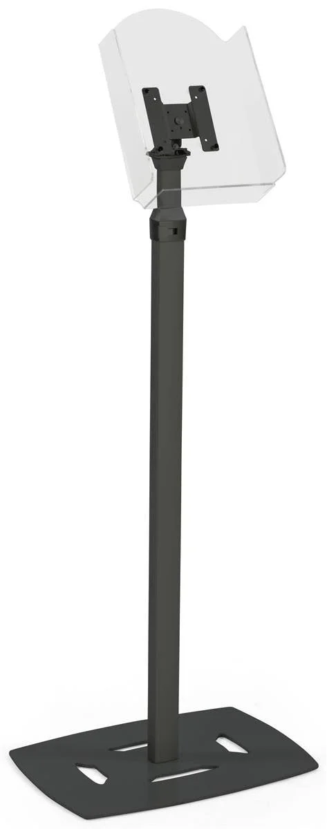Black Magazine Holder Rack with Height Adjustable Base