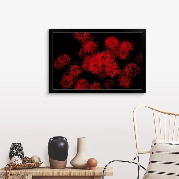 Scarlet Autumn, Black Framed Wall Art, 36x24, Great Big Canvas