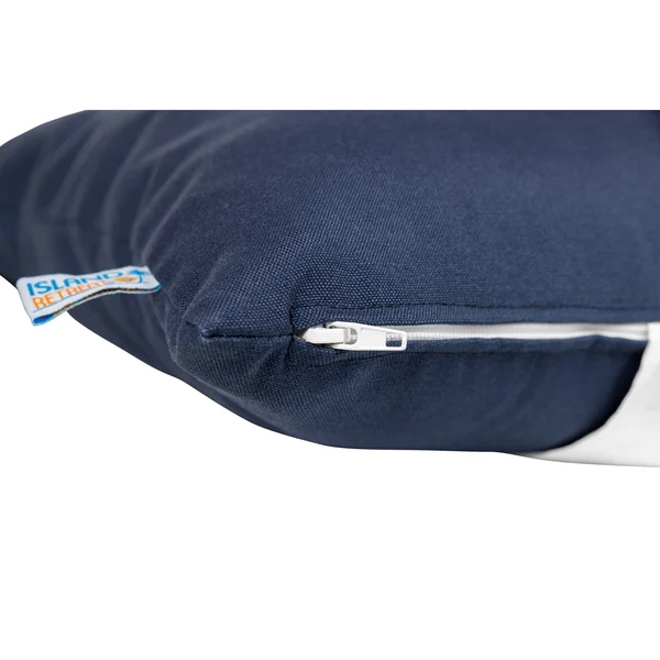 Island Retreat All-Weather Outdoor Throw Pillows (Set of 2) - Navy/White Stripe