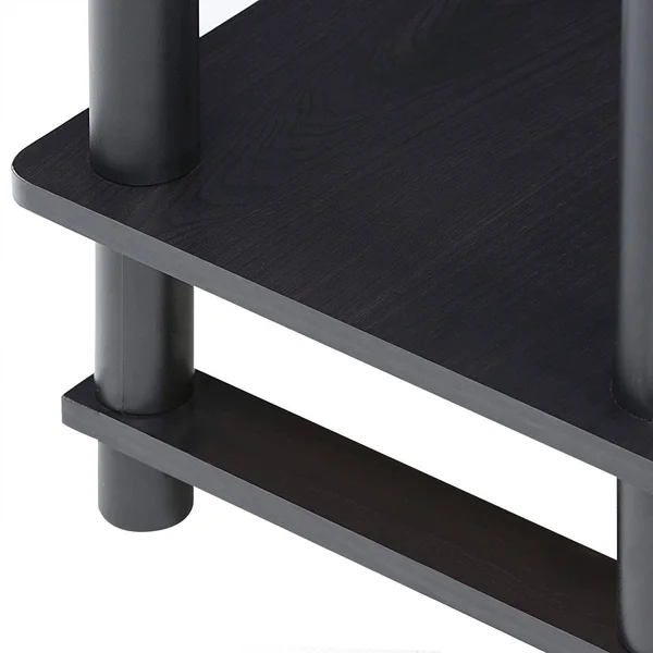 Furinno Turn-N-Tube Tall End Table with Bin, Espresso - 2 pack