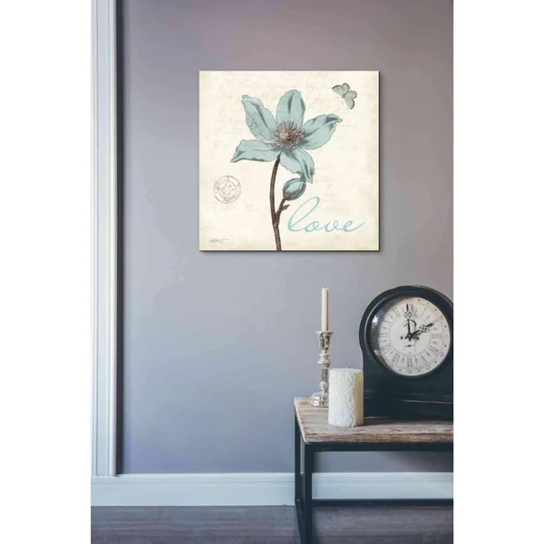 Epic Graffiti 'Touch of Blue IV - Love' by Katie Pertiet, Canvas Wall Art, 26 inchx26 inch, Size: 26 x 26