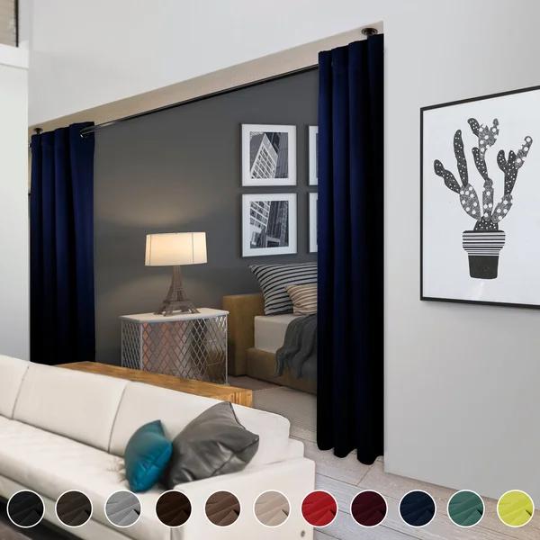 Rod Desyne Room Darkening Curtain 108 inch Height - 1 PANEL - Dark Blue