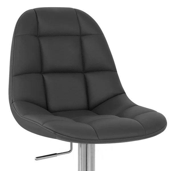Zuri Black Rochelle Adjustable Height Swivel Armless Bar Stool