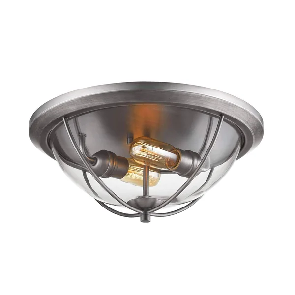 Z-Lite Persis 2-Light Flush Mount - Old Silver 3000F2