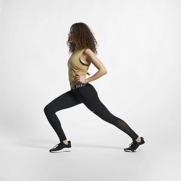 Nike Women's Pro Tights - Black - White - XL