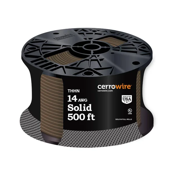 Cerrowire 500 ft. 14 Gauge Brown Solid Cu THHN Wire