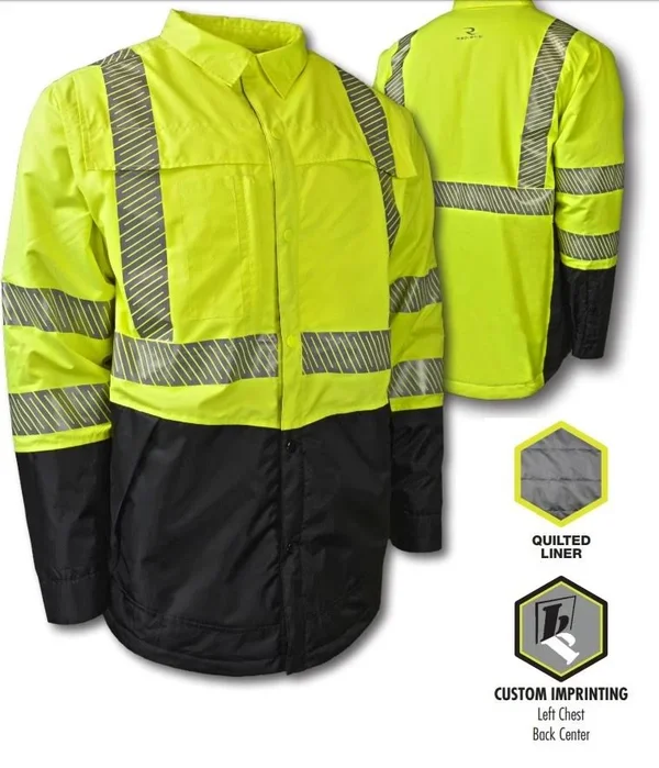 Radians SJ03-3SGR-M Ripstop Quilted Wind Shirt - Type R Class 3, Size Medium