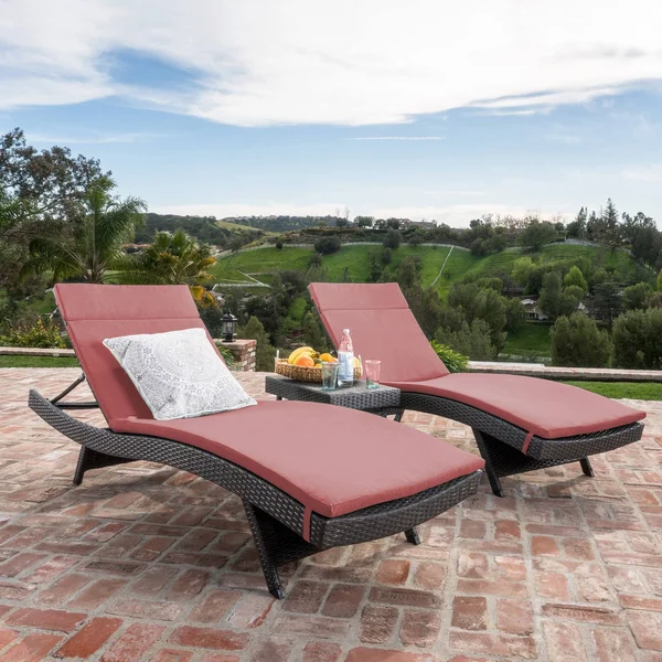 Rio Vista 3 Piece Chaise Lounge Set with Cushions - Green