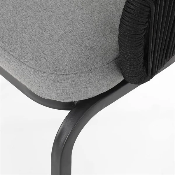 Noble House Kriday Outdoor Modern Club Chair - Set of 2, Black and Gray