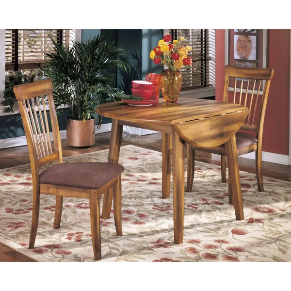 Ashley Berringer Round Drop Leaf Table - Rustic Brown