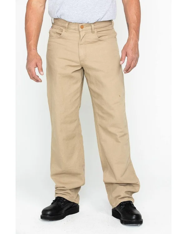 Carhartt Men's Flame Resistant Canvas Jean, Golden Khaki