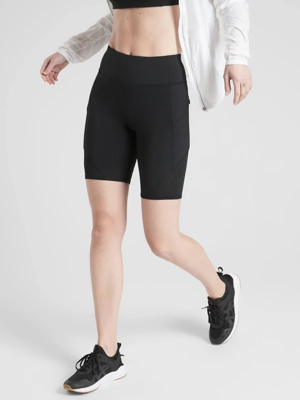 Athleta Women's Contender 9" Short Black Big and Tall Size M