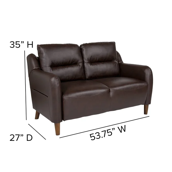 Lancaster Home LeatherSoft Loveseat - Size: Brown