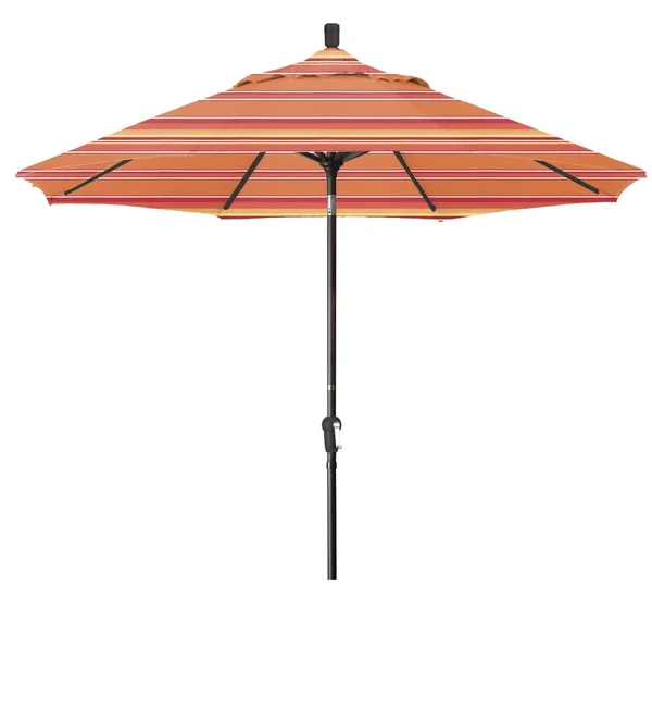 California Umbrella 9 Feet Aluminum Market Umbrella Auto Tilt Champagne/Sunbrella/Pacific Blue