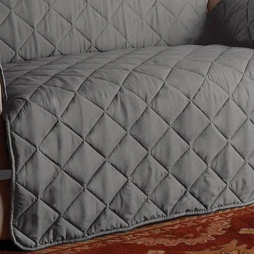 Innovative Textile Solutions Microfiber Solid Ultimate Loveseat Furniture Protector Slipcover, Gray, 132 x 98.5"