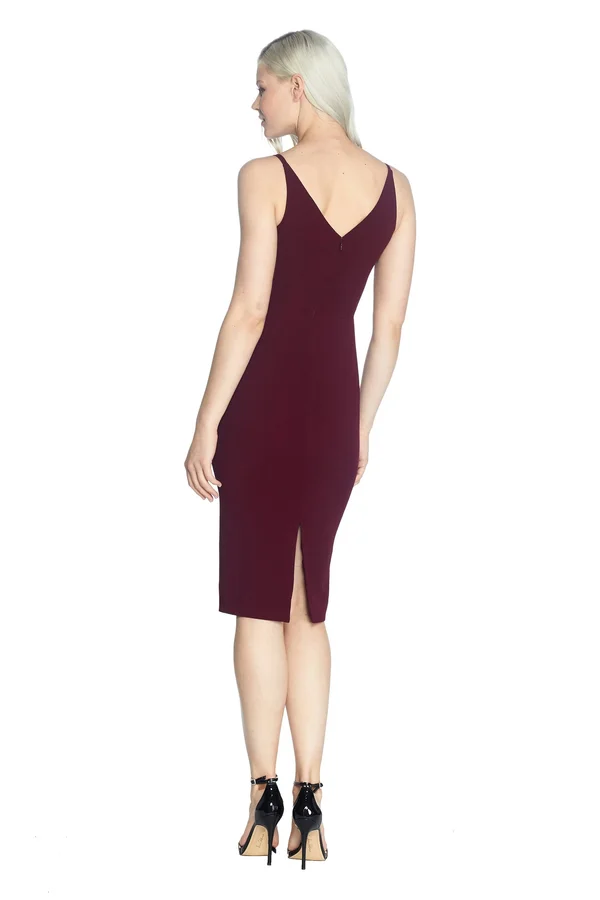 Dress The Population Anita Crepe Cocktail Dress Burgundy