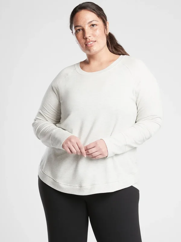 Athleta Women's Mindset Sweatshirt Fog Grey Heather Plus Size 1x