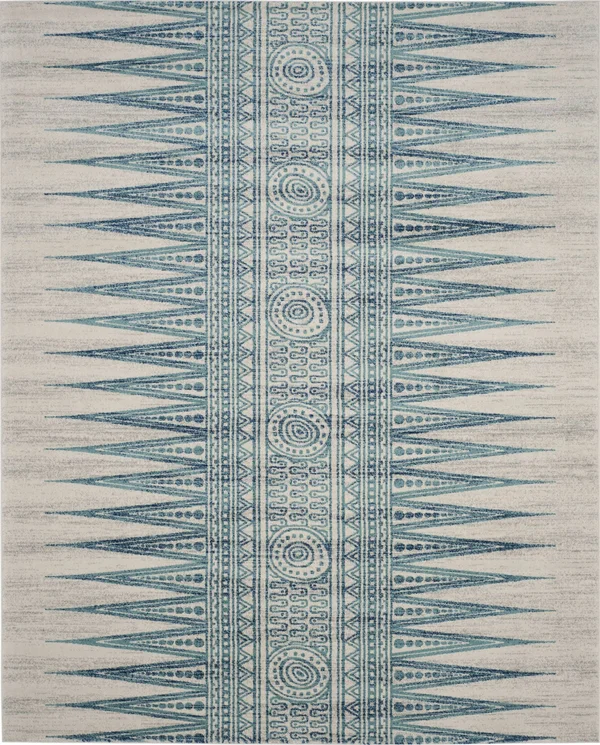 Safavieh EVK226T Evoke Ivory, Turquoise Area Rug - 4& x 6&