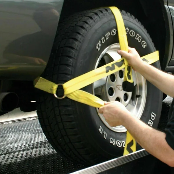 Vulcan Classic Yellow Adjustable Loop Car Tie Down Kit with Snap Hooks (Complete