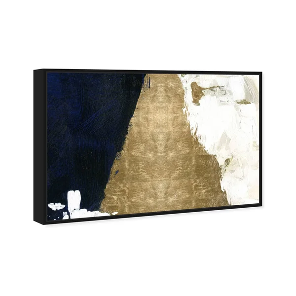 Oliver Gal Abstract Wall Art Framed Canvas Prints 'Night and Day' Paint - Gold - Gold - 45 x 30