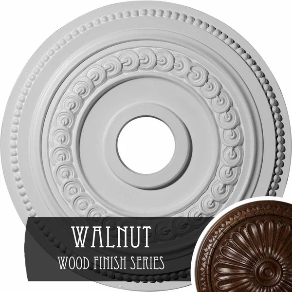 18x22OD x 3 3/8x22ID x 7/8x22P Oldham Ceiling Medallion (Walnut), Brown