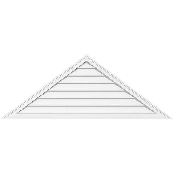 Ekena Millwork GVPTR42X1902SF 42x22W x 19-1/4x22H Triangle Surface Mount PVC Gable Vent 11/12 Pitch: Functional - w/ 2x22W x 1-1