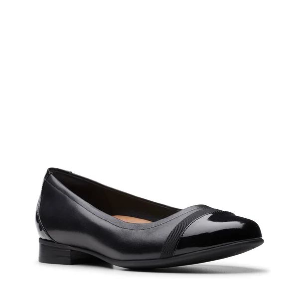 Women's Clarks Un Blush Cap Ballet Flat - Size: 10 Wide, Black