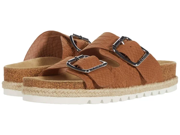 J/Slides Leighton Women's Shoes Tan Embossed Leather : 10 M