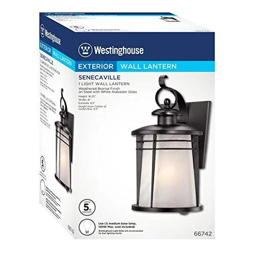 Westinghouse 6674200 Senecaville One-Light Wall Lantern - Weathered Bronze Finish