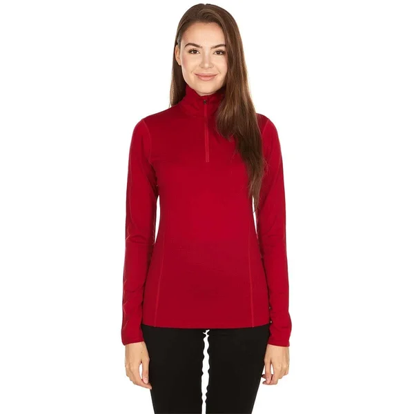 Minus33 Merino Wool Clothing Liberty Women's Lightweight Wool 1/4 Zip True Red - XL