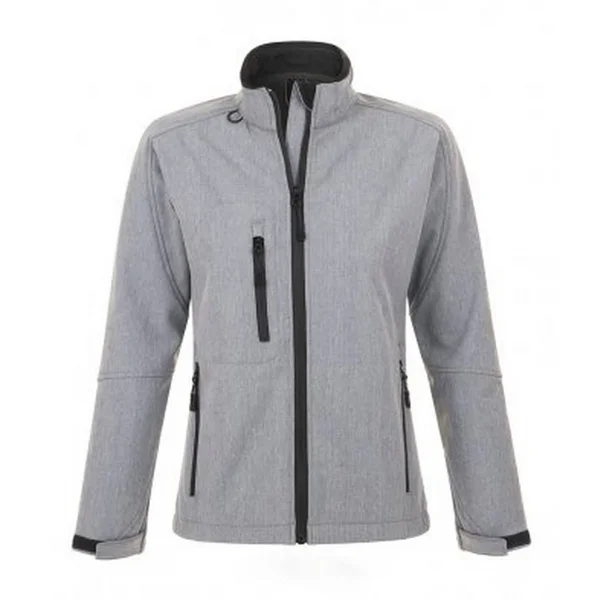 SOLS Womens/Ladies Roxy Soft Shell Jacket (Breathable, Windproof and Water Resistant) Grey Marl Womens Softshell Jacket