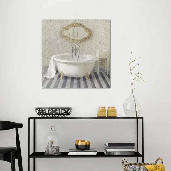 Danhui Nai Paintings Canvas Art Prints - Victorian Bath II Navy ( Architecture > Interiors art)